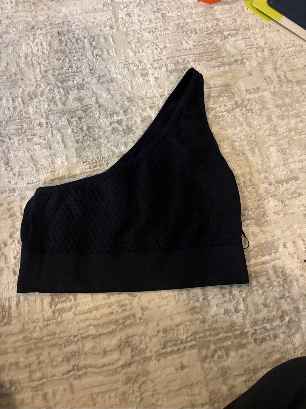 Zara Black One-Shoulder crop Top